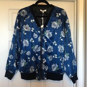 NWT Floral Bomber Jacket